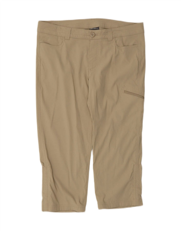 EDDIE BAUER Womens Straight Cargo Capri Trousers US 10 Large W34 L20 Beige Vintage Eddie Bauer and Second-Hand Eddie Bauer from Messina Hembry 
