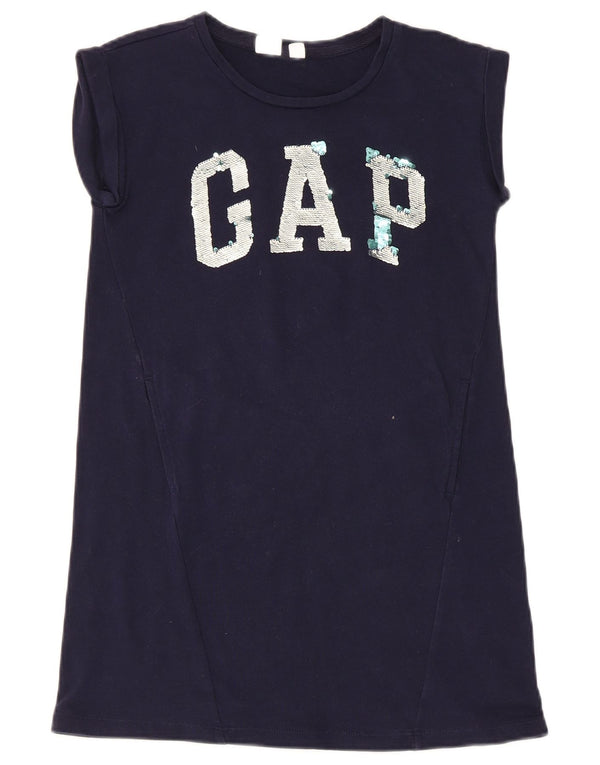 Vestido camiseta estampado feminino Gap 7-8 anos médio azul marinho algodão