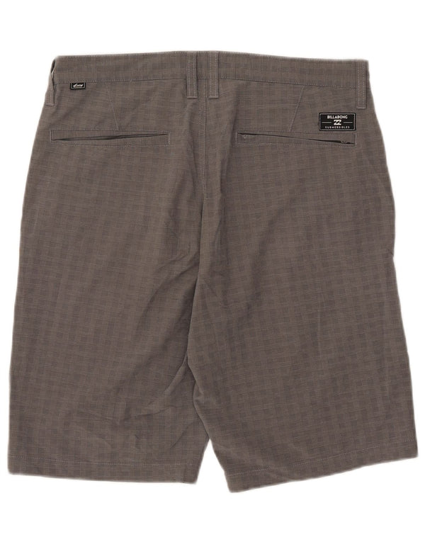 Billabong Mens Chino Shorts W32 Médio Cinza Xadrez