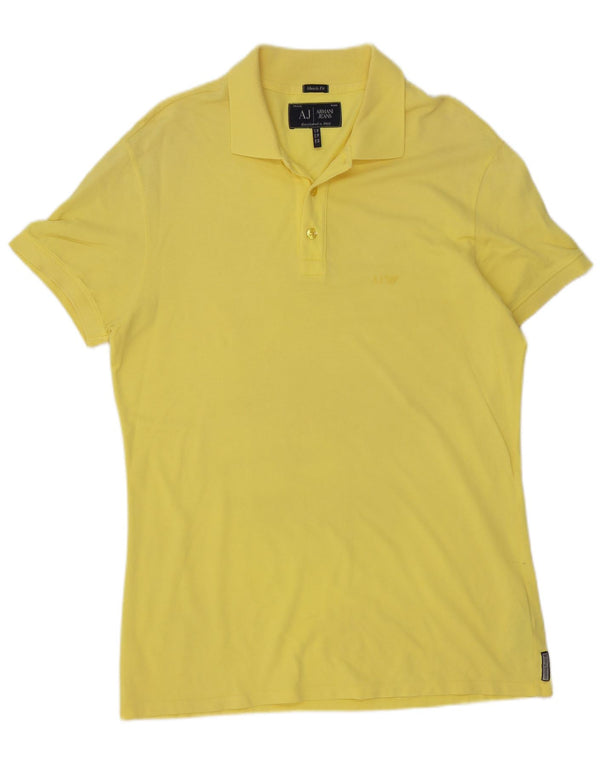 Camisa polo masculina Armani Jeans Muscle Fit XL algodão amarelo