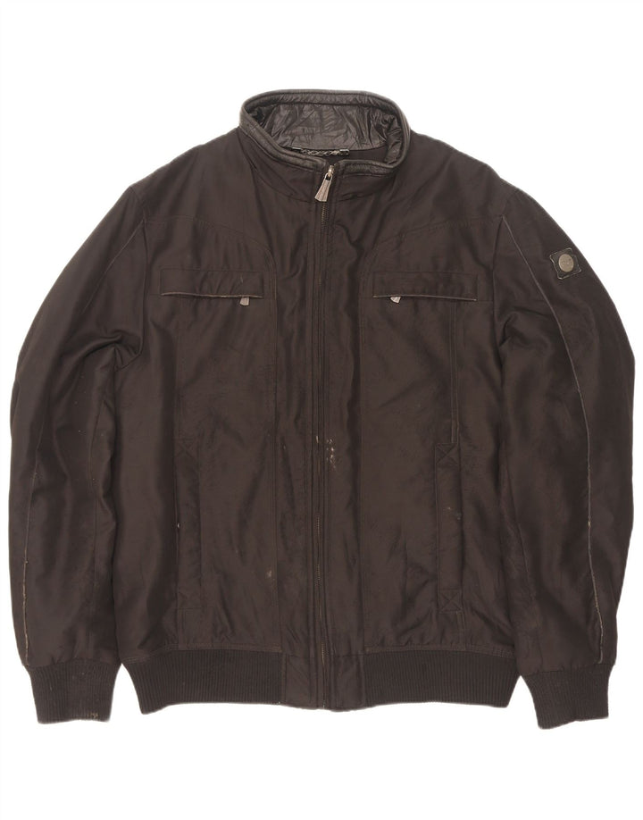 Jaqueta bomber acolchoada masculina Trussardi IT 52 XL poliéster preto