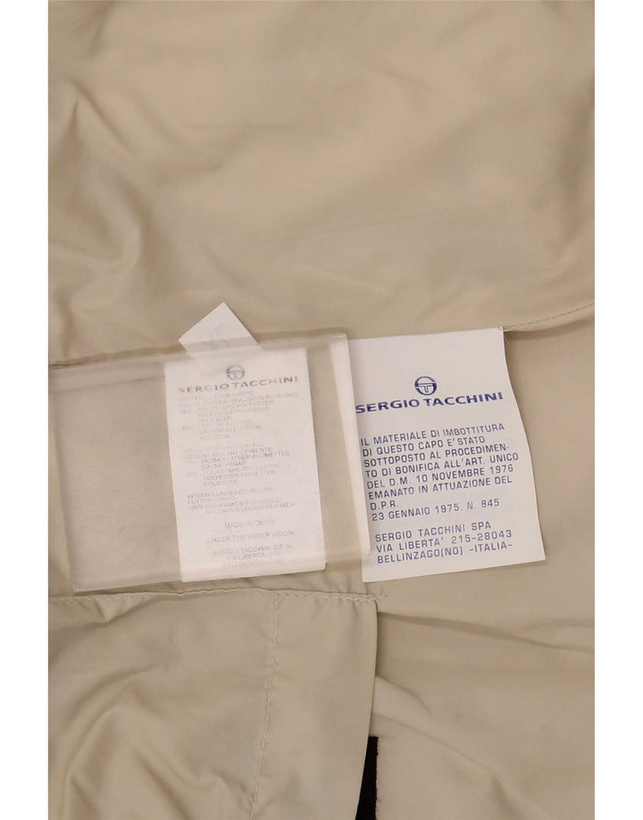 Sergio Tacchini Colete acolchoado masculino UK 42 XL poliéster bege
