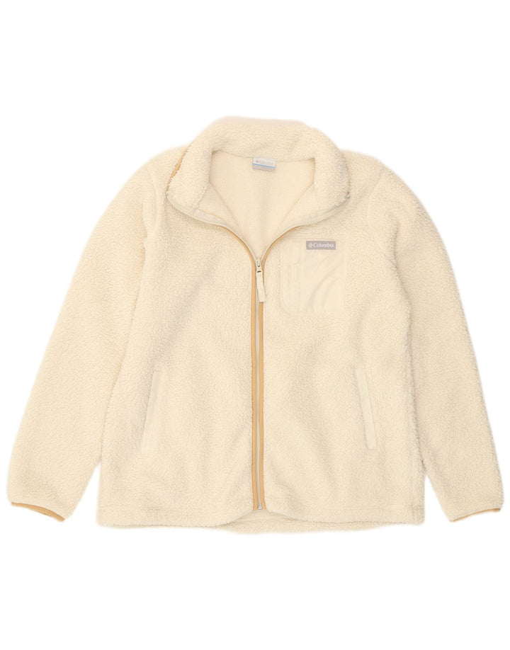Jaqueta de lã masculina Columbia UK 40 grande poliéster branco