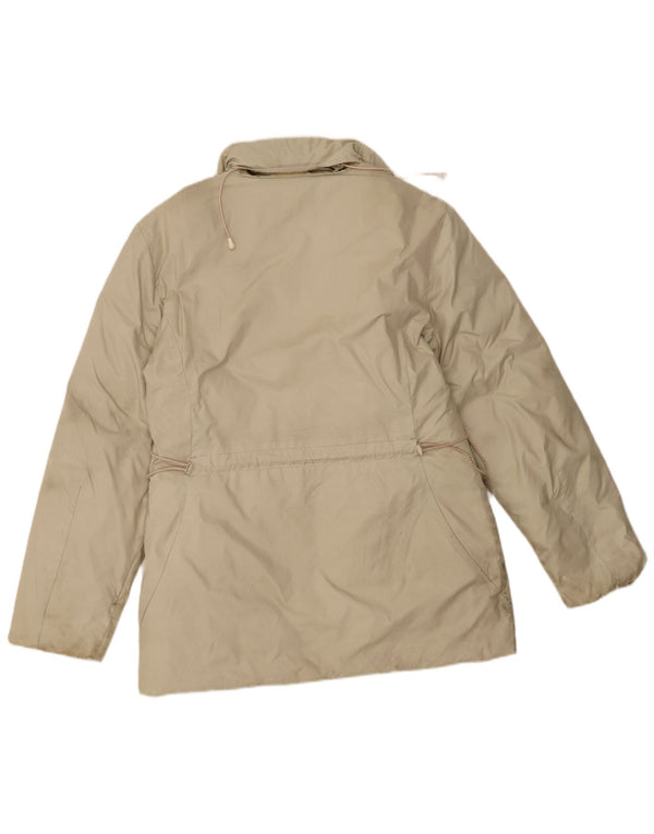 Jaqueta acolchoada com capuz feminina Gas UK 14 grande nylon bege