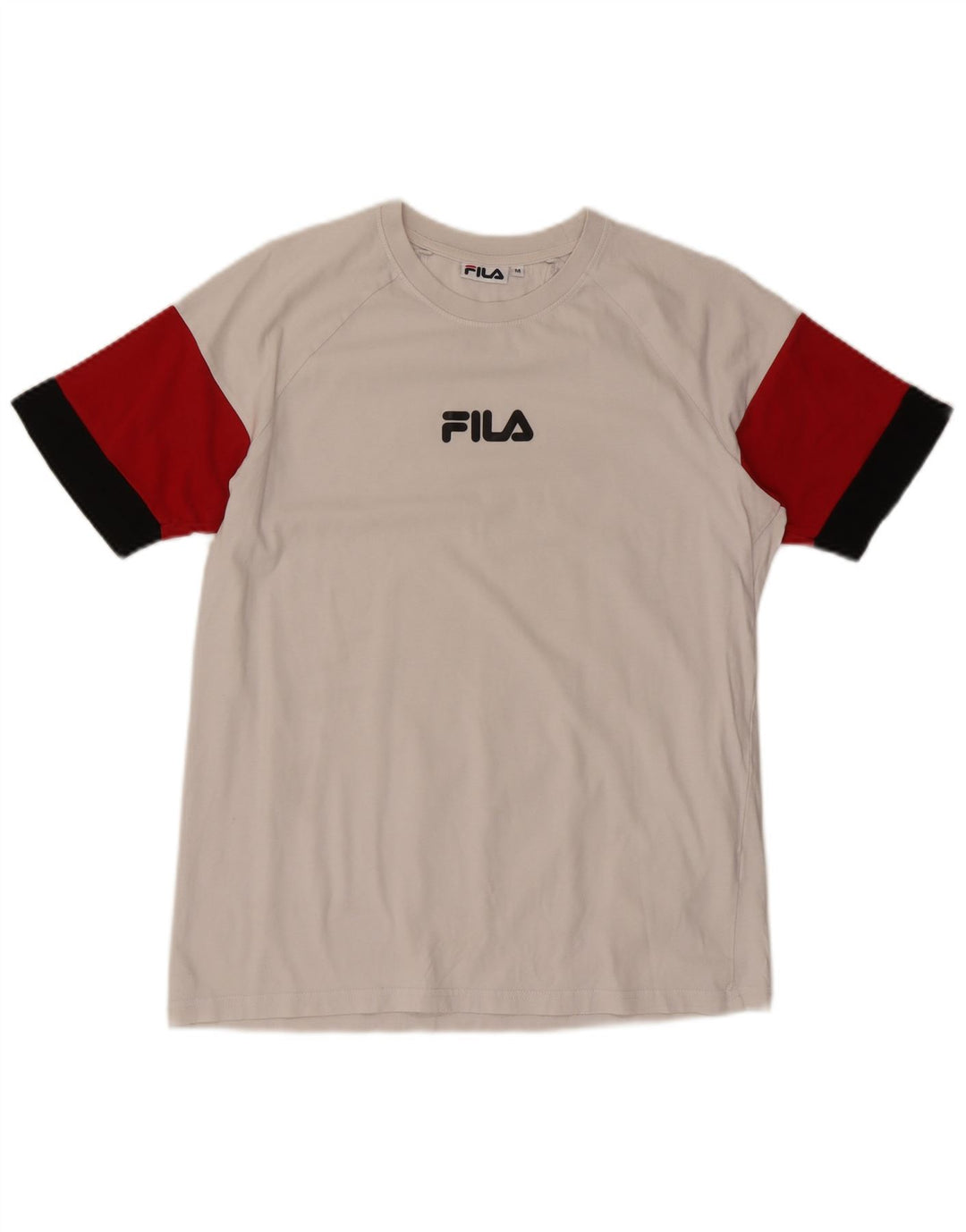 Camiseta masculina Fila Graphic Top médio branco colorblock