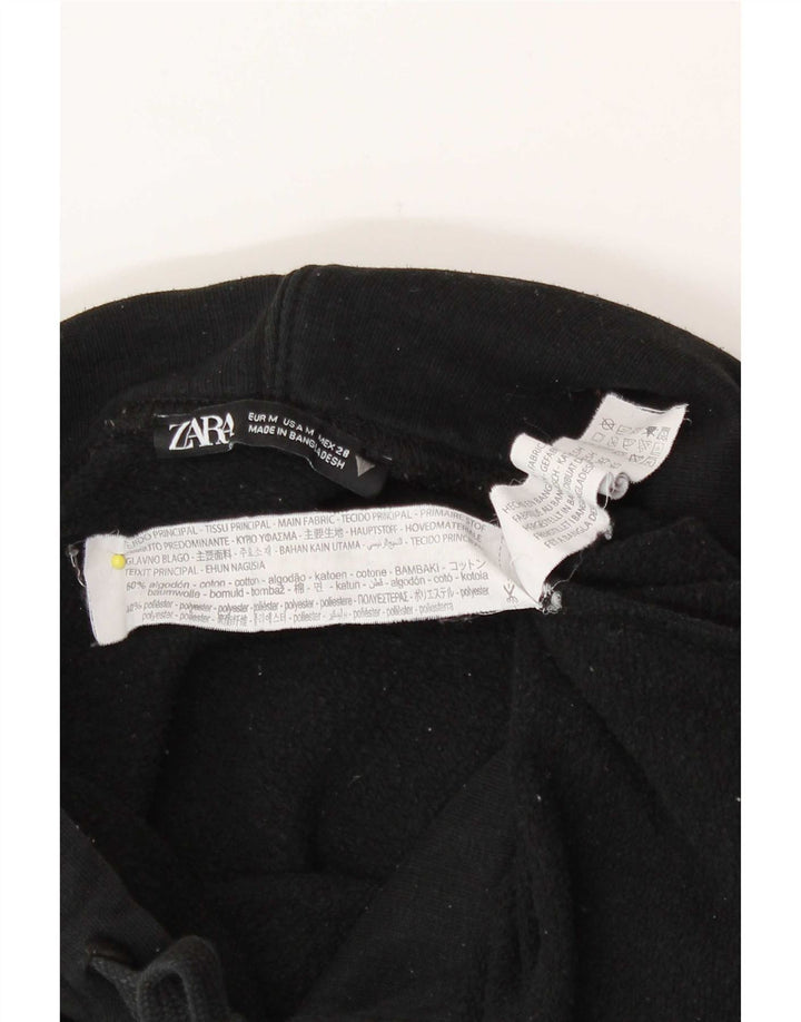 Zara Womens Oversized Hoodie Jumper Reino Unido 14 Médio Algodão Preto