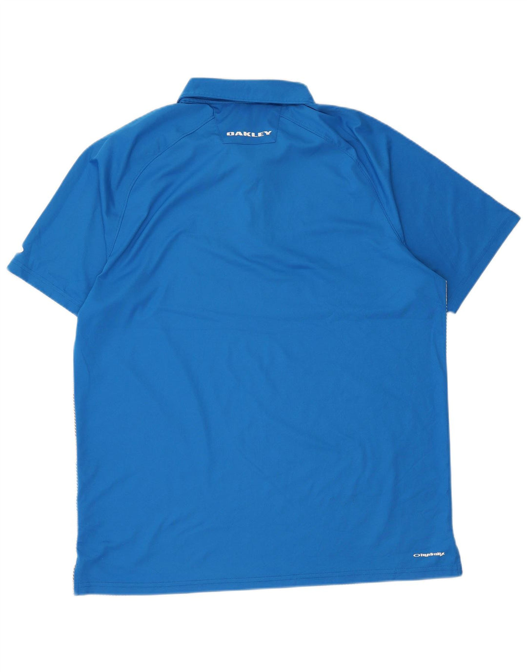 Camisa polo masculina Oakley XL poliéster listrado azul