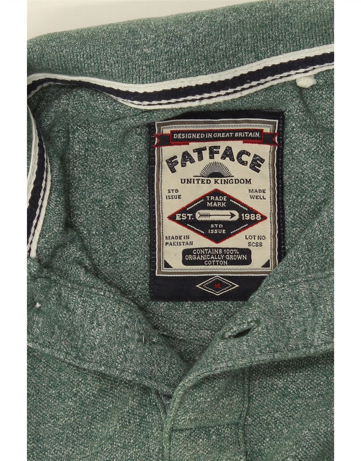 Camisa polo masculina FAT FACE algodão listrado verde médio
