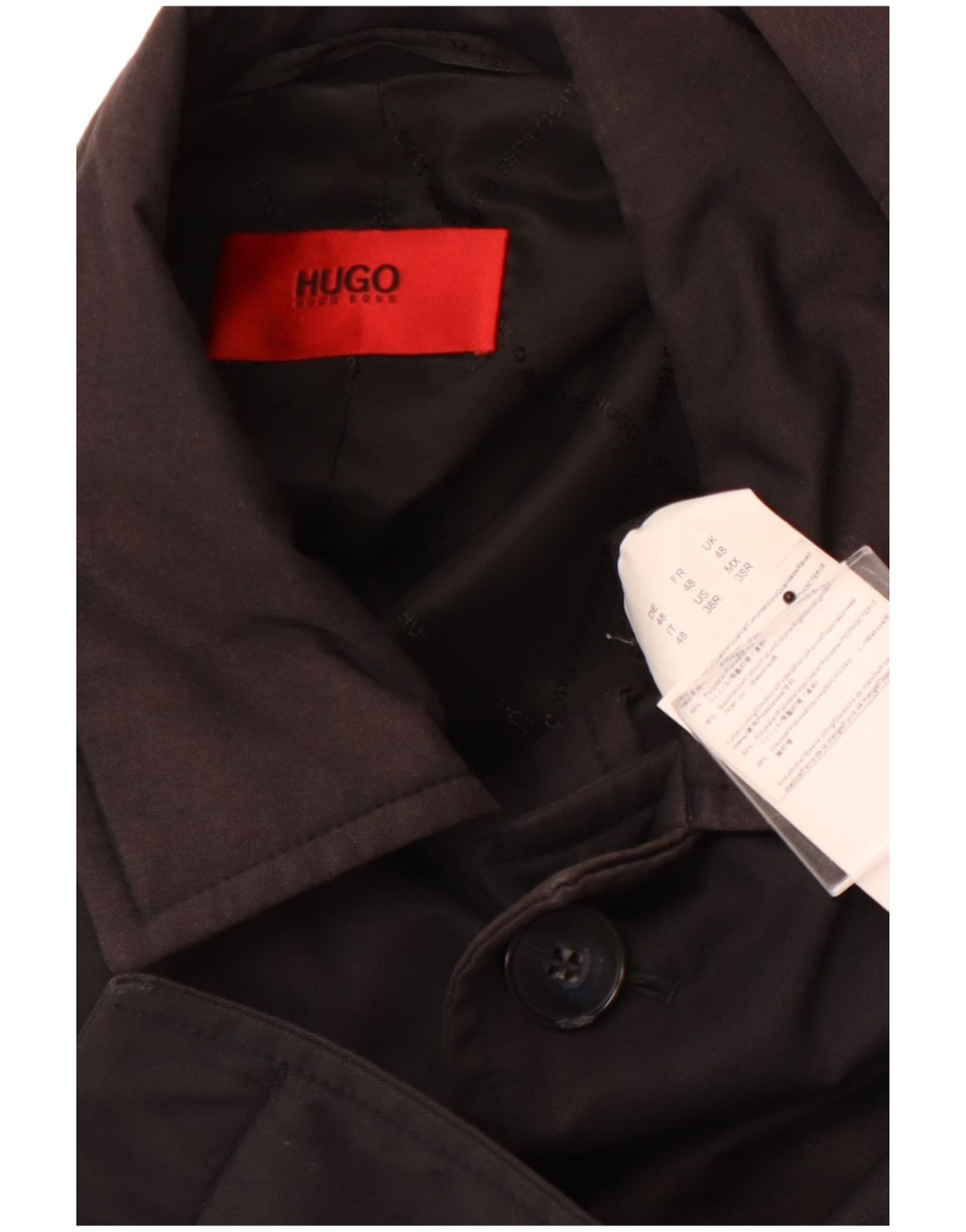 Casaco corta-vento masculino HUGO BOSS IT 48 poliéster preto médio