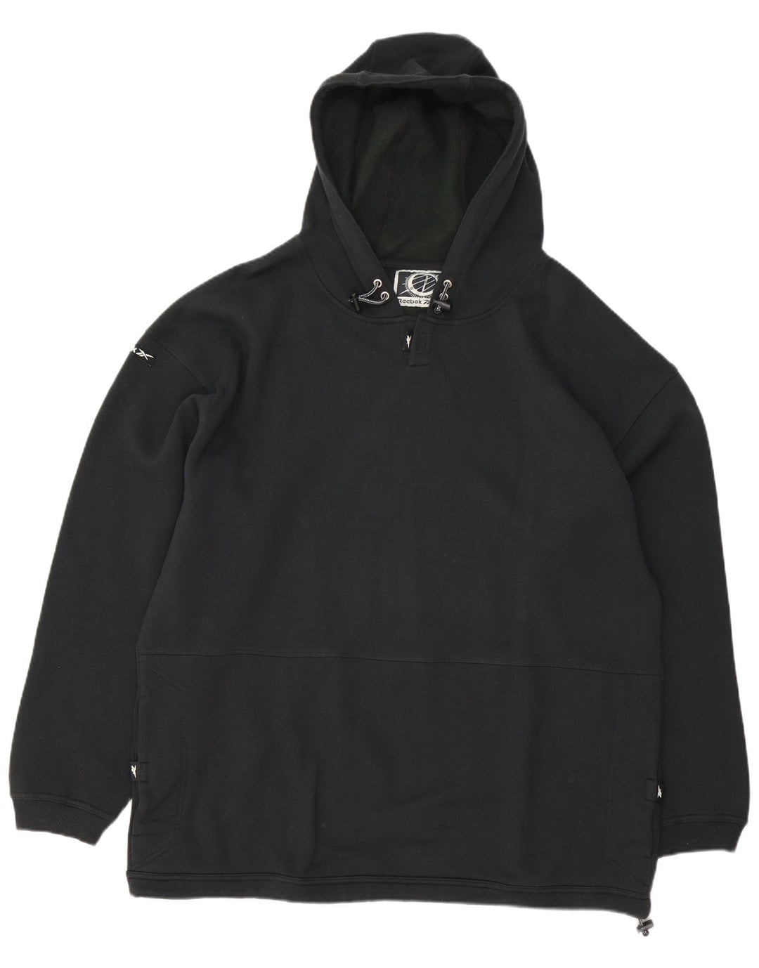 Reebok Mens Hoodie Jumper Grande Algodão Preto