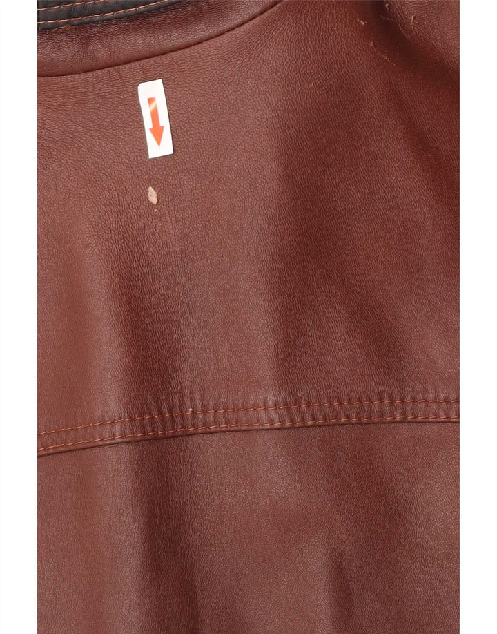 Jaqueta de couro bomber masculina vintage Reino Unido 40 grande marrom