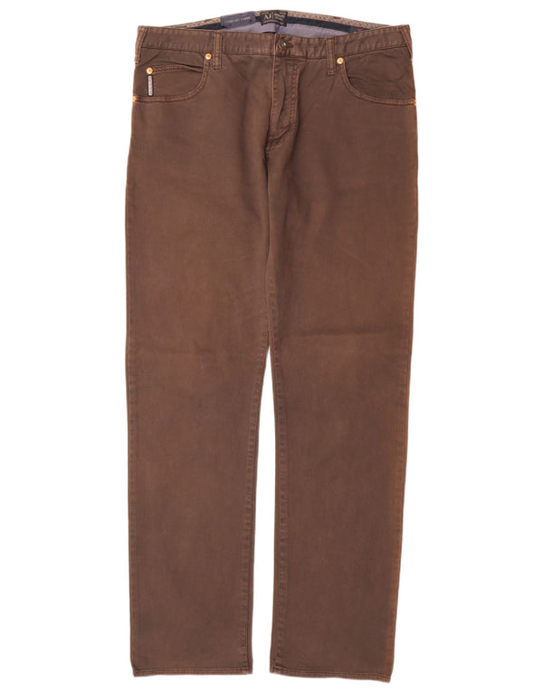 Calça masculina Armani Regular Fit casual W36 L34 algodão marrom