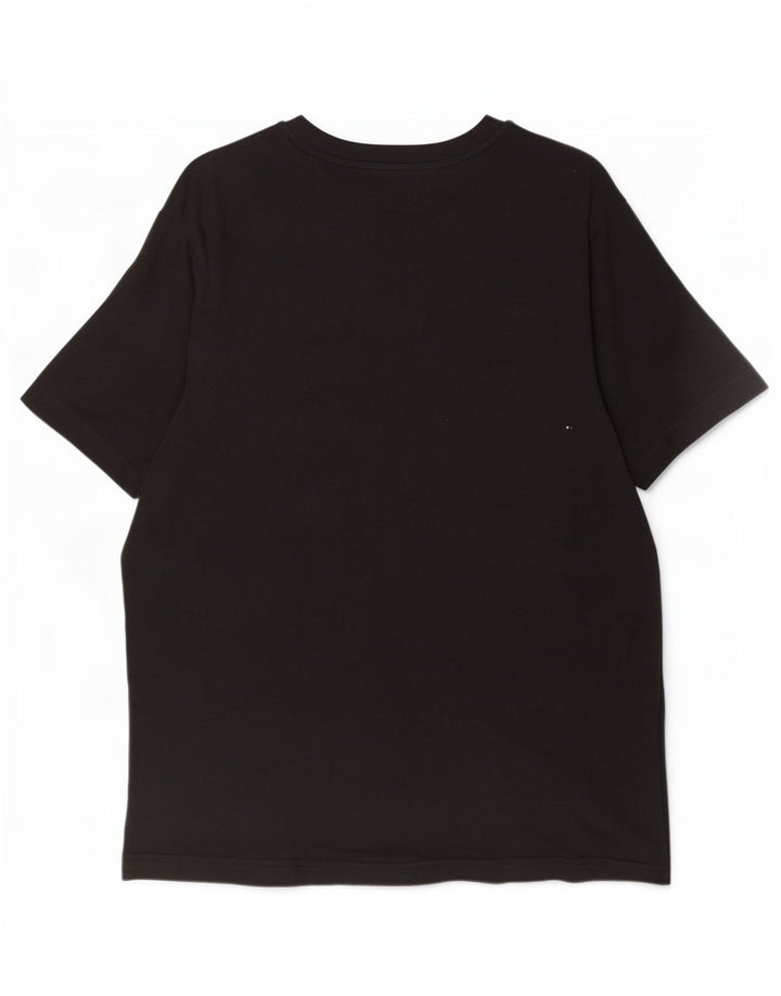Puma Mens Graphic T-Shirt Top Grande Algodão Preto