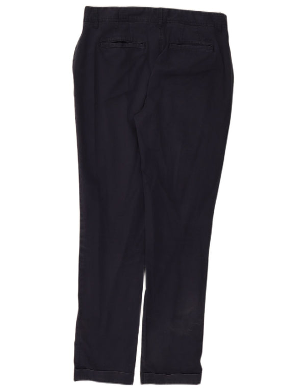 Calça Chino Reta Feminina Crew Clothing UK 8 Pequena W28 L29 Azul Marinho