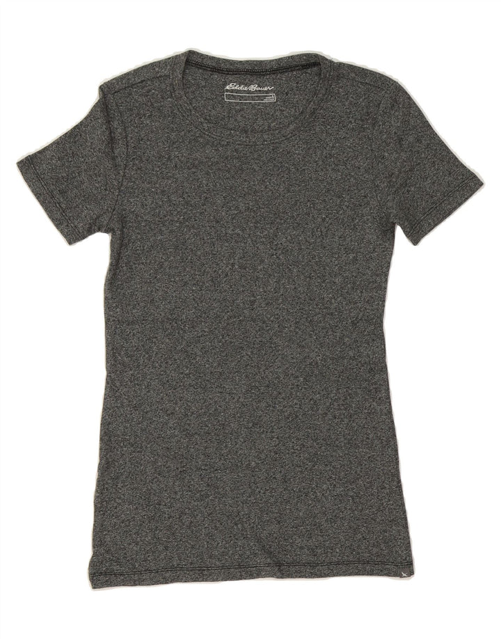 EDDIE BAUER Womens T-Shirt Top UK 8 Small Grey Cotton Vintage Eddie Bauer and Second-Hand Eddie Bauer from Messina Hembry 