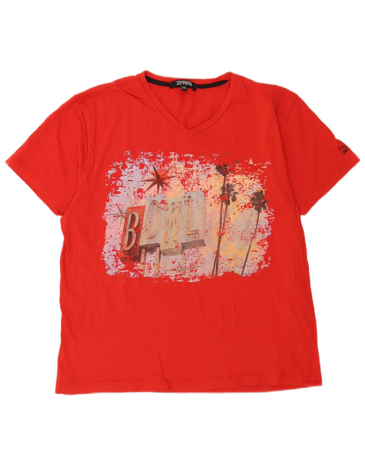 Camiseta gráfica masculina Trussardi Top 2XL vermelho