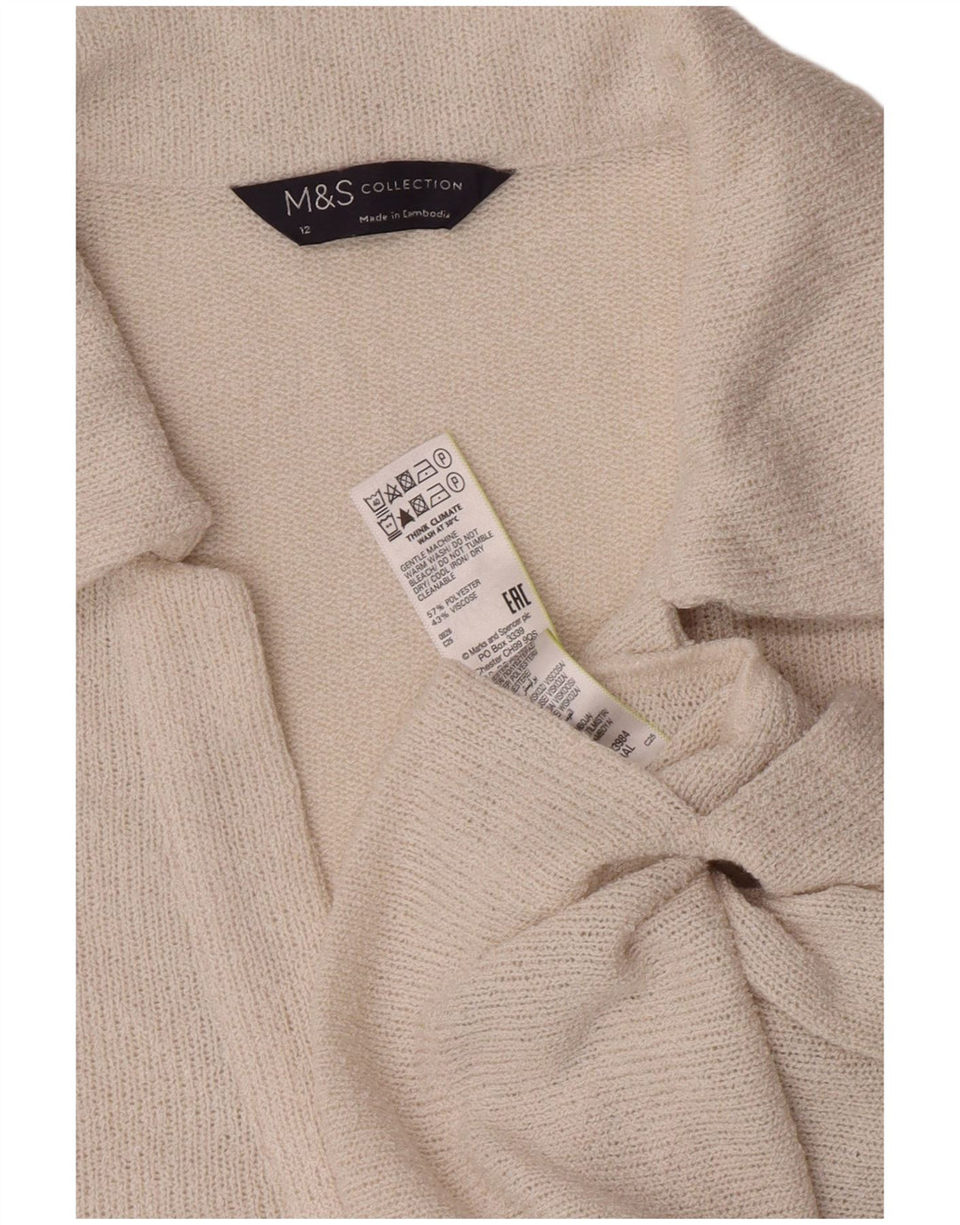 Camisa pólo feminina Marks & Spencer Reino Unido 12 poliéster branco médio