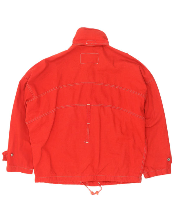 Jaqueta utilitária masculina vintage para iate com capuz e ajuste solto Reino Unido 38 vermelho médio