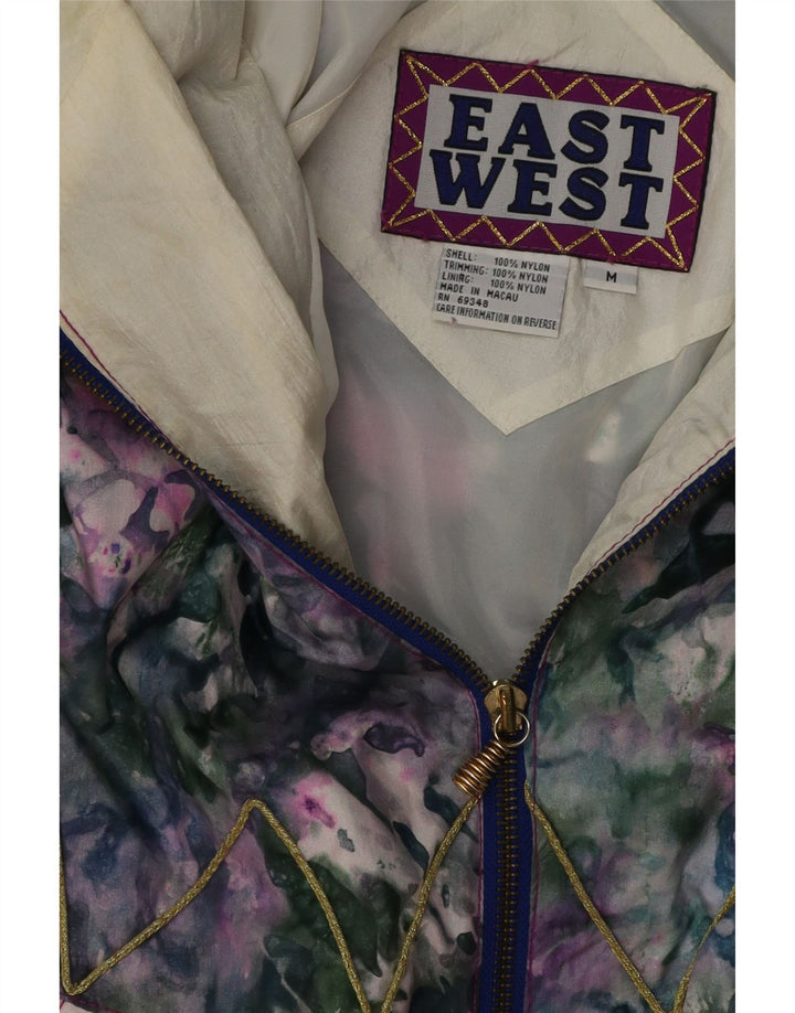 Jaqueta de esqui feminina com padrão abstrato EAST WEST UK 14 média multicolorida
