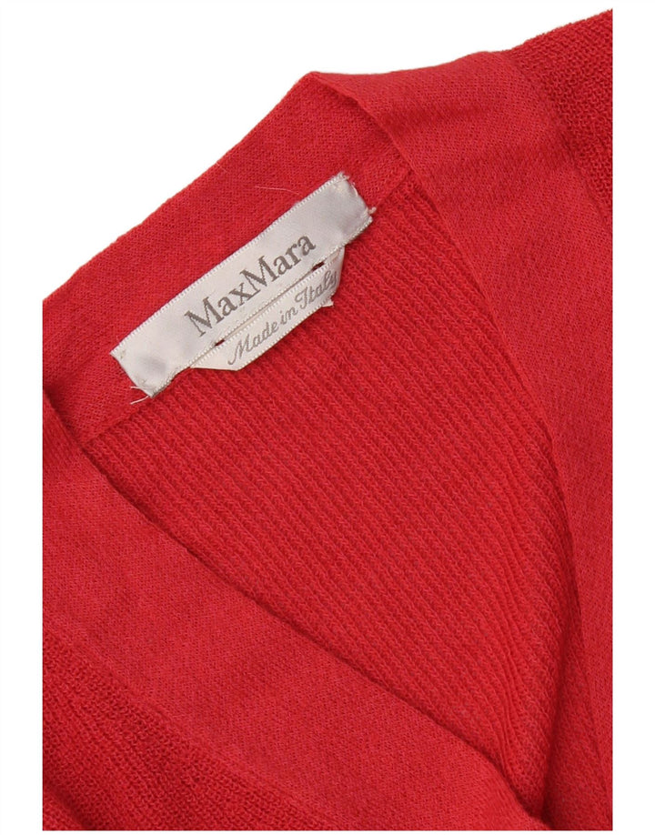 Suéter feminino Max Mara com decote em V Reino Unido 12 vermelho médio