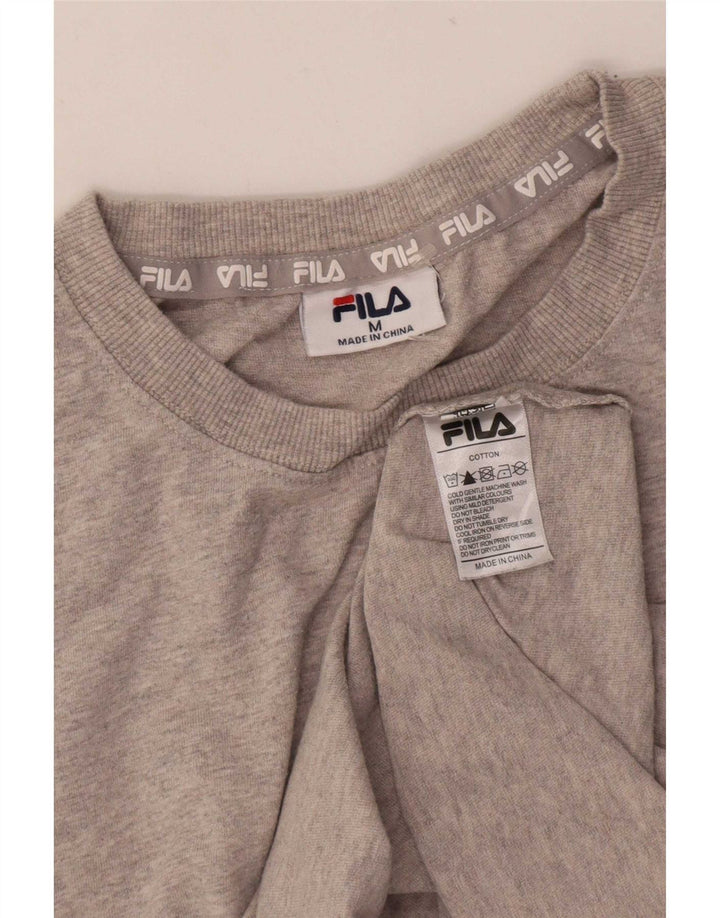 Camiseta masculina Fila Top cinza médio algodão manchado
