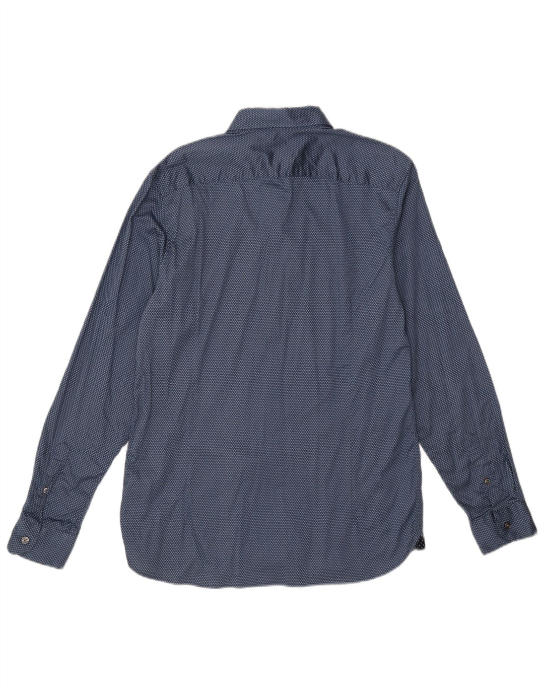 Camisa masculina Ted Baker tamanho 4 grande algodão manchado azul