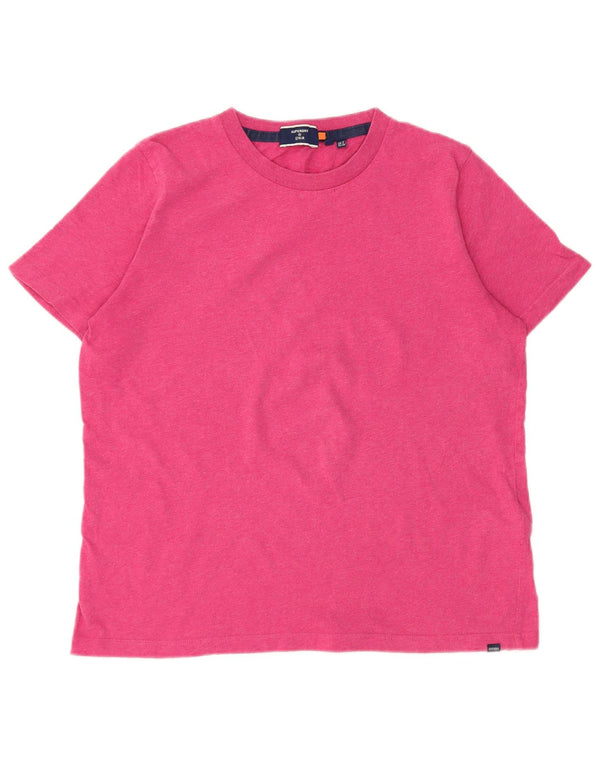 Superdry Camiseta Feminina Oversized Top UK 8 Pequeno Algodão Rosa