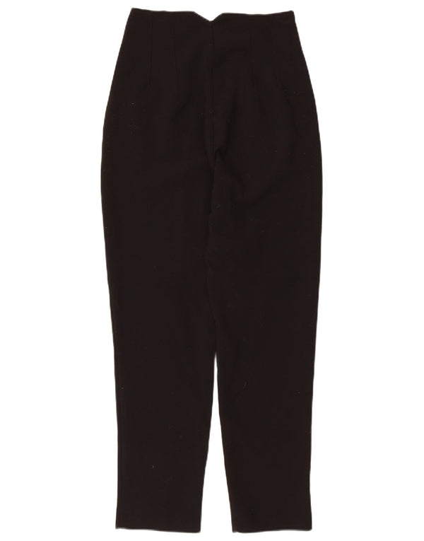 Zara Calça feminina cintura alta cônica XS W24 L26 poliéster preto