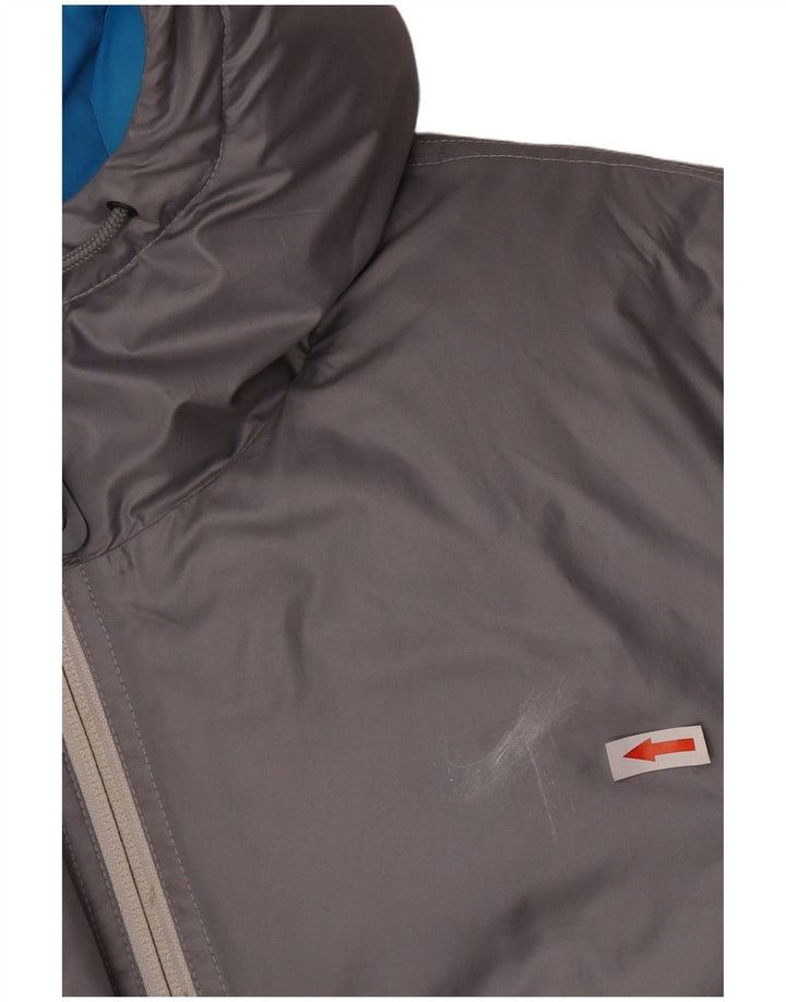 Jaqueta acolchoada com capuz masculina Nike UK 38 poliéster cinza médio
