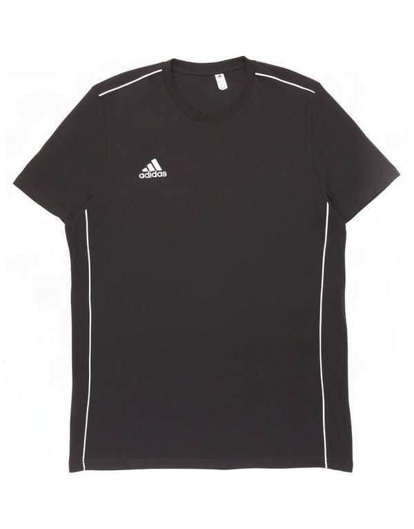 Adidas Mens Camiseta Top Grande Algodão Preto