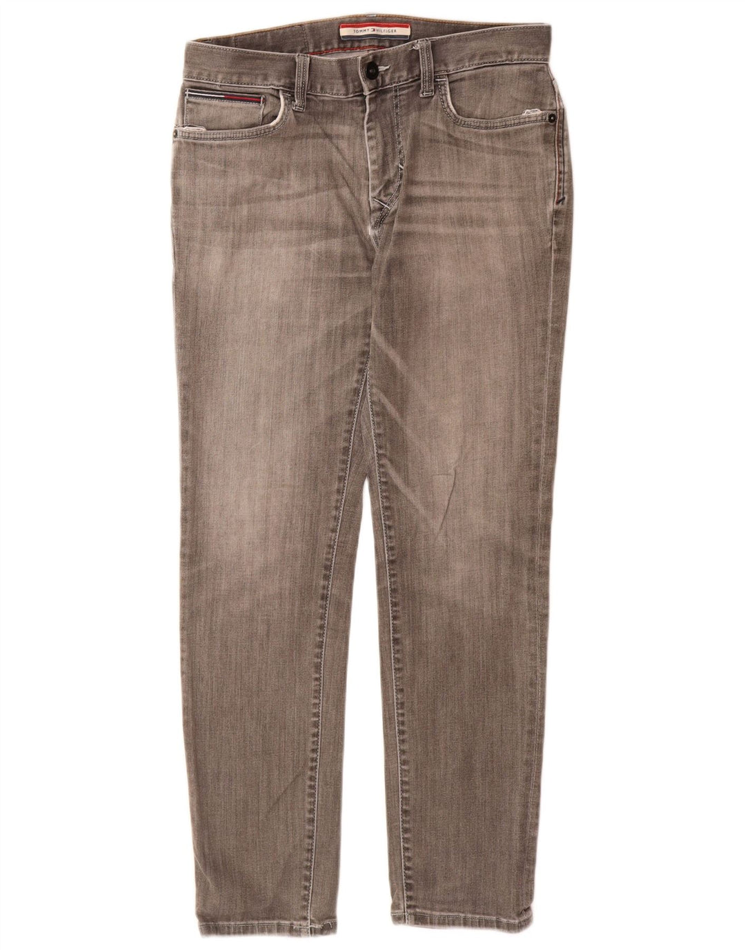 Tommy Hilfiger Masculino Slim Jeans W30 L30 Cinza Algodão