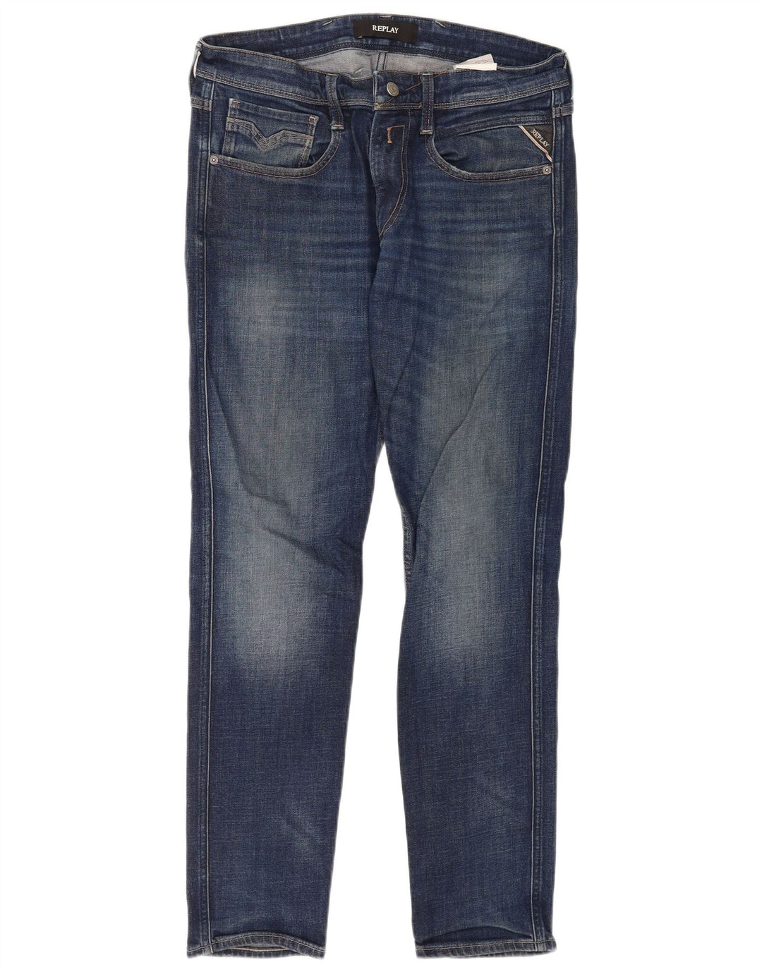 Replay Jeans Slim Masculino W33 L32 Azul Algodão