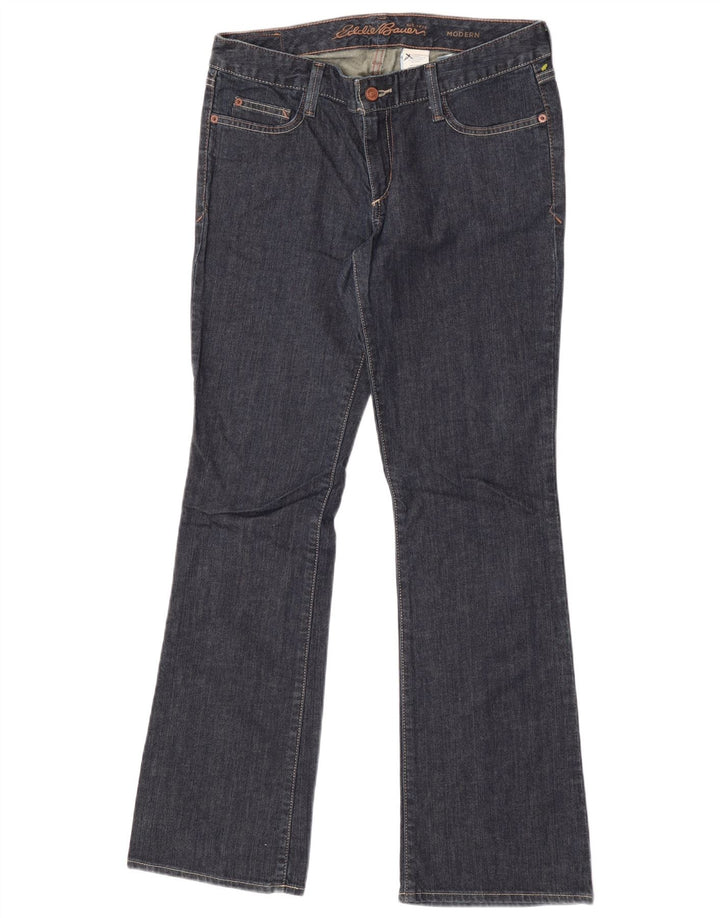 Eddie Bauer Jeans feminino moderno bootcut US 6 médio W32 L31 azul marinho