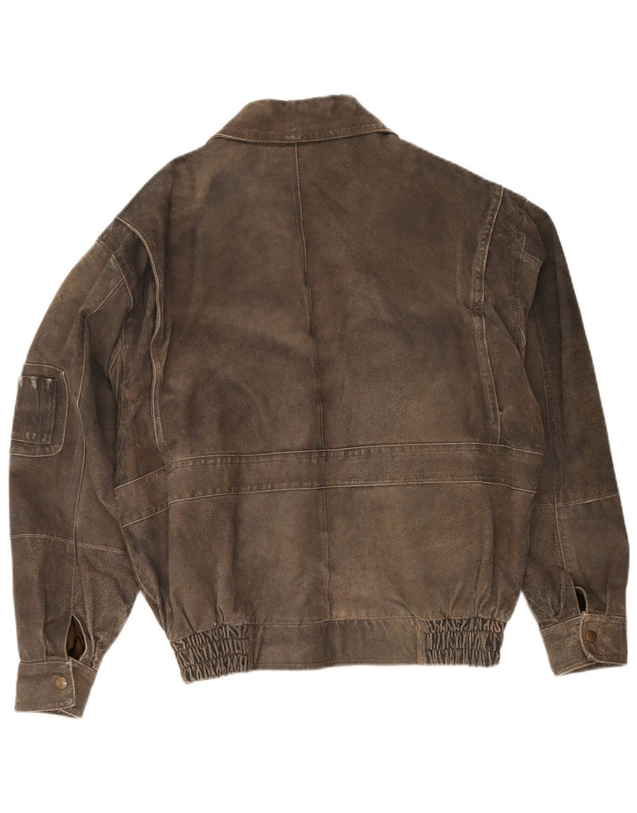 Jaqueta de couro masculina Front Line IT 48 Médio Caqui