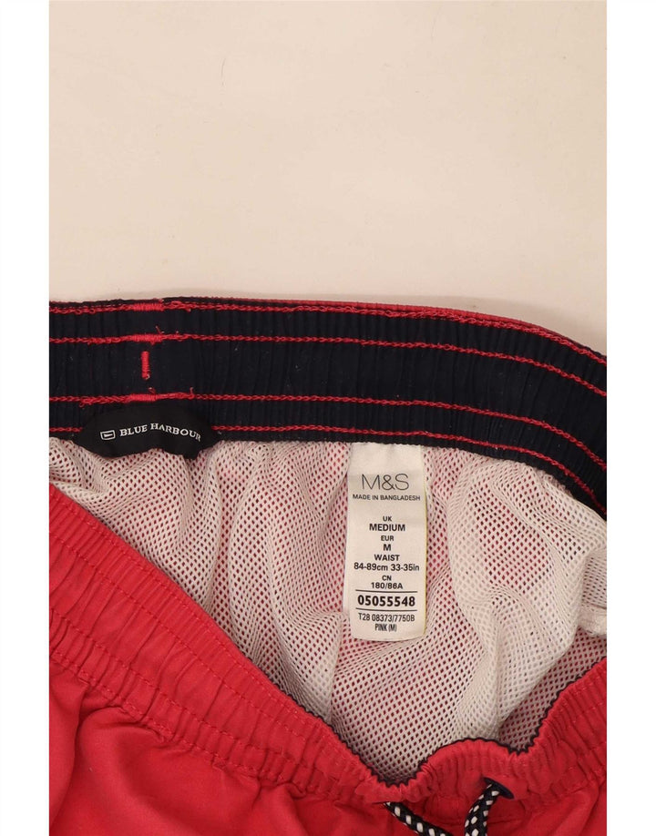 Shorts de natação masculino Marks & Spencer Blue Harbor poliéster rosa médio