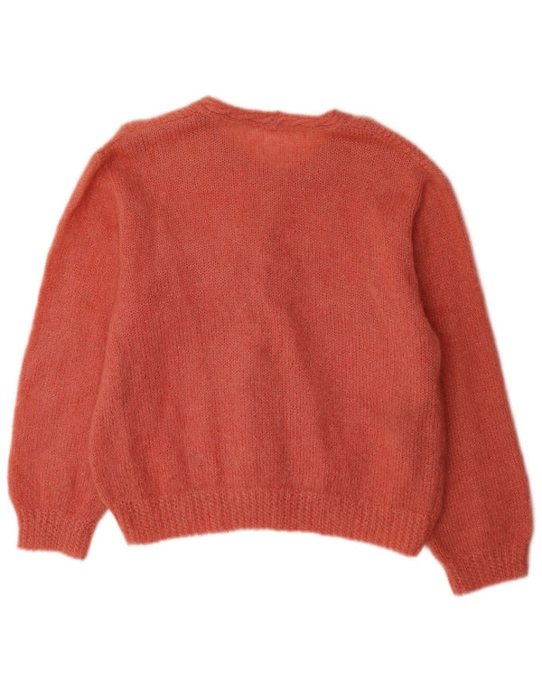 Suéter Cardigan Feminino Vintage UK 18 XL Laranja
