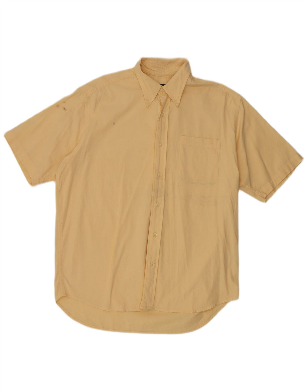 Camisa masculina de manga curta Eddie Bauer algodão amarelo médio