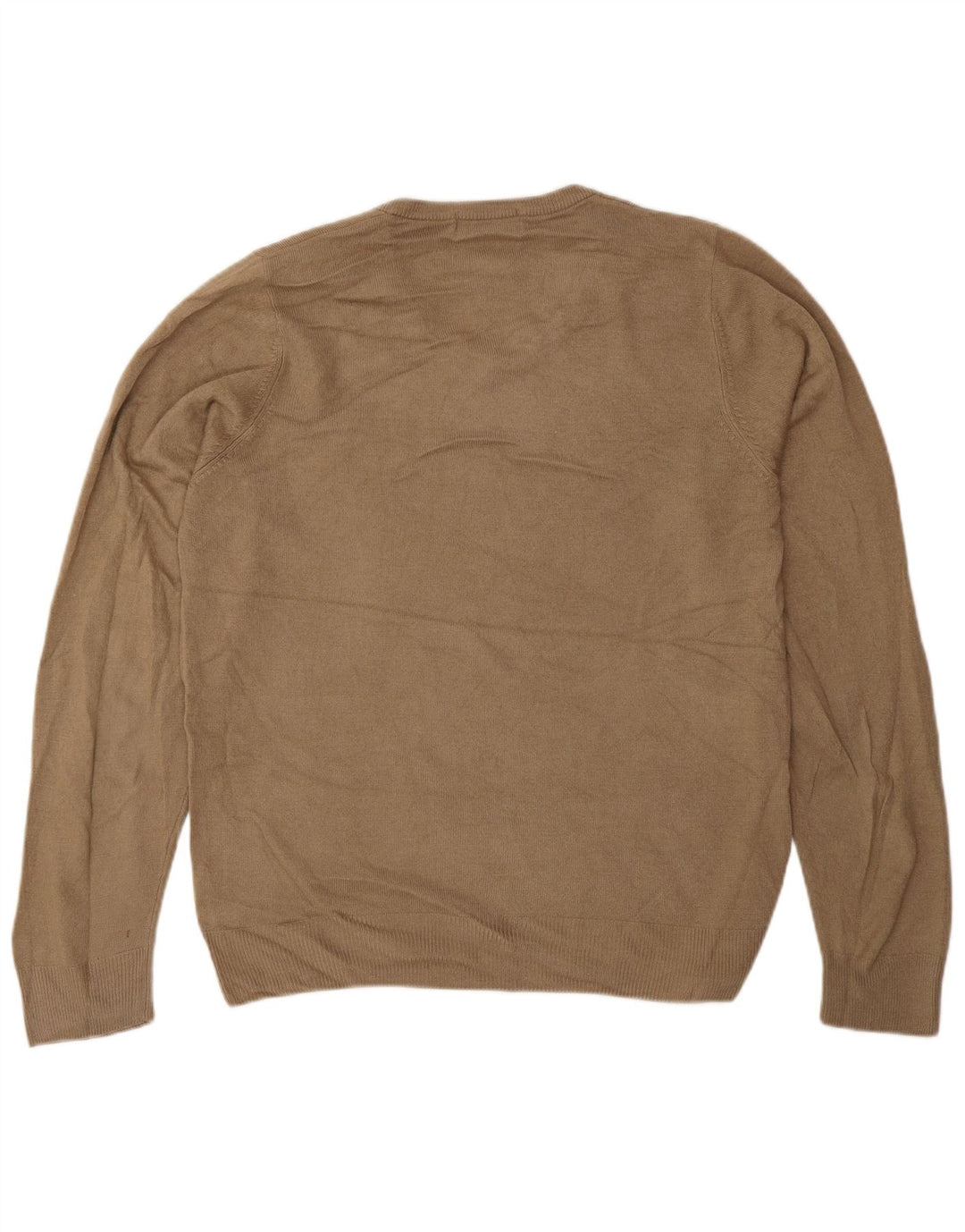 Suéter masculino Marks & Spencer Blue Harbor com decote em V pequeno marrom acrílico