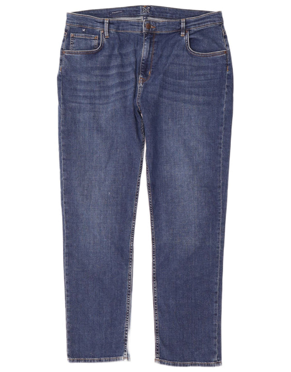 Jeans retos femininos Crew Clothing UK 18 XL W36 L31 azul algodão