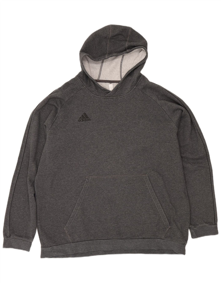 ADIDAS Mens Hoodie Jumper 2XL Cinza Algodão