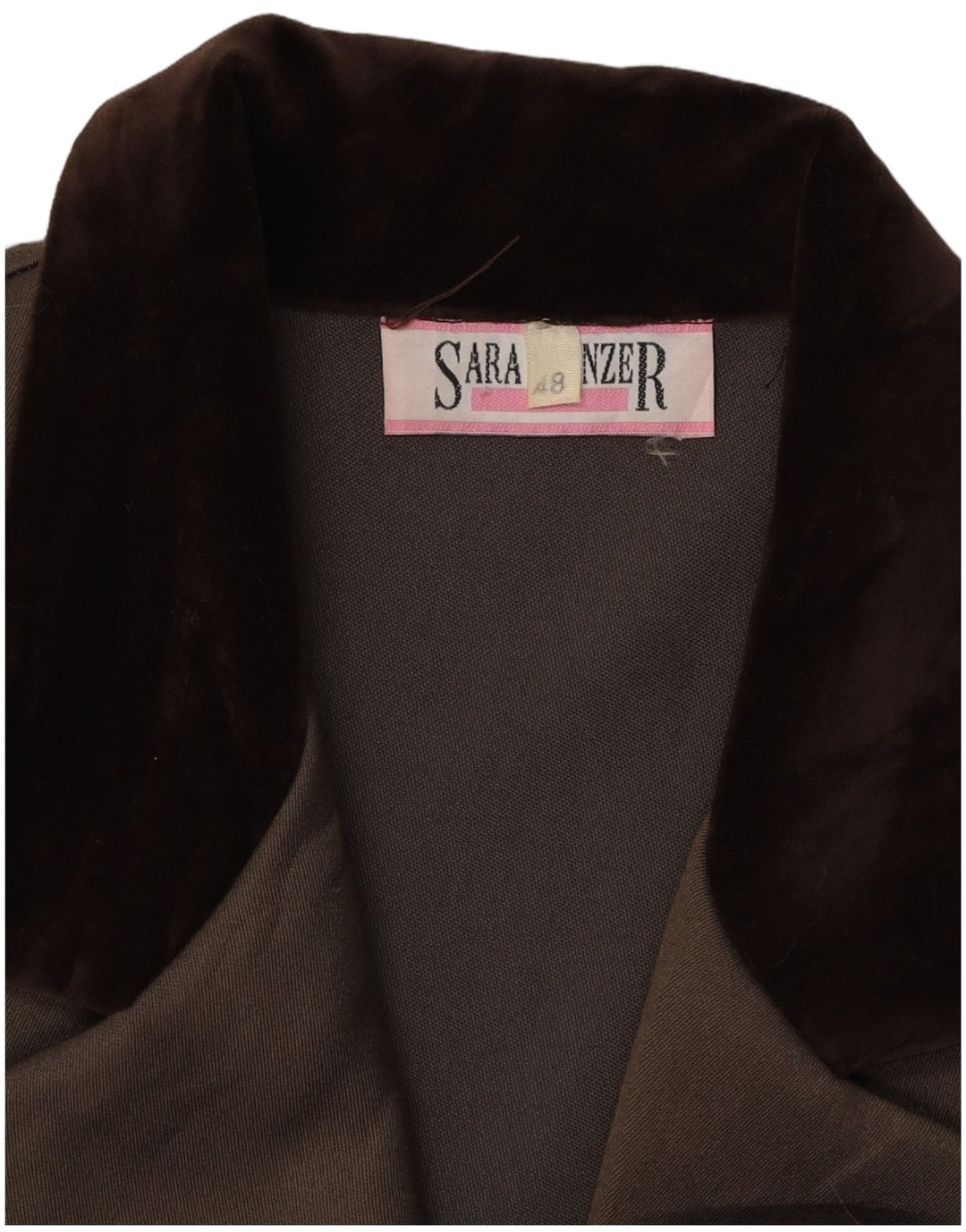 Casaco feminino Sara Glenzer com peito duplo IT 48 XL marrom colorblock