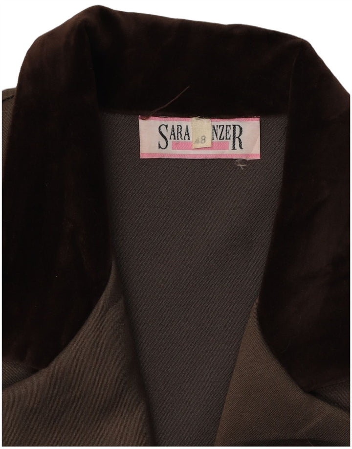 Casaco feminino Sara Glenzer com peito duplo IT 48 XL marrom colorblock