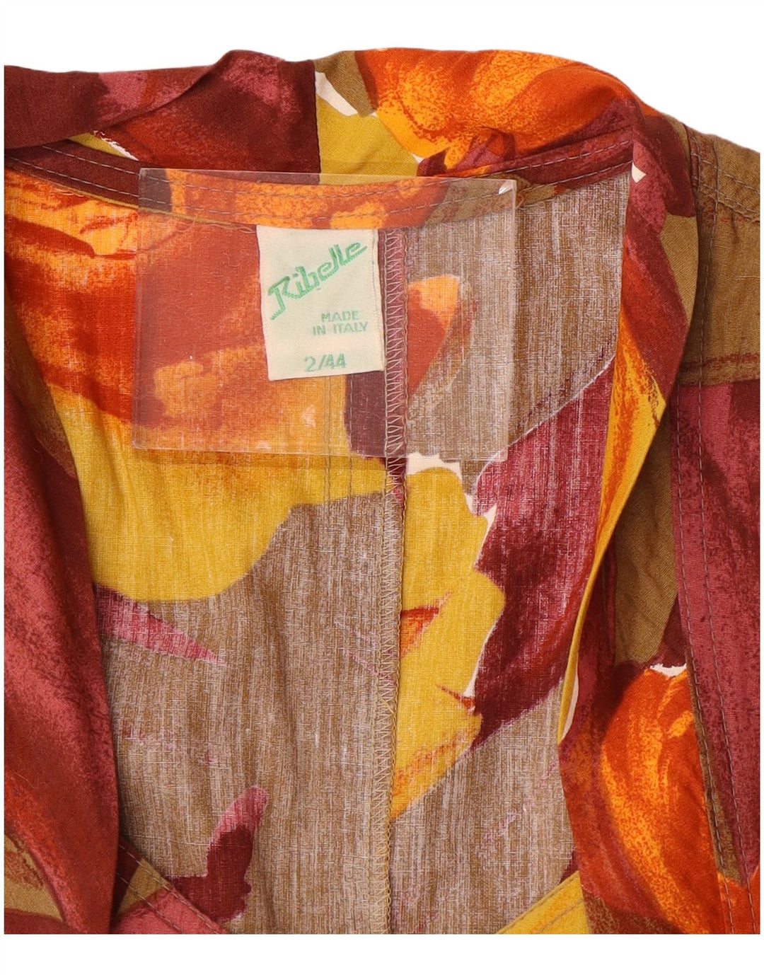 Vestido feminino vintage sem mangas IT 44 médio floral multicolorido