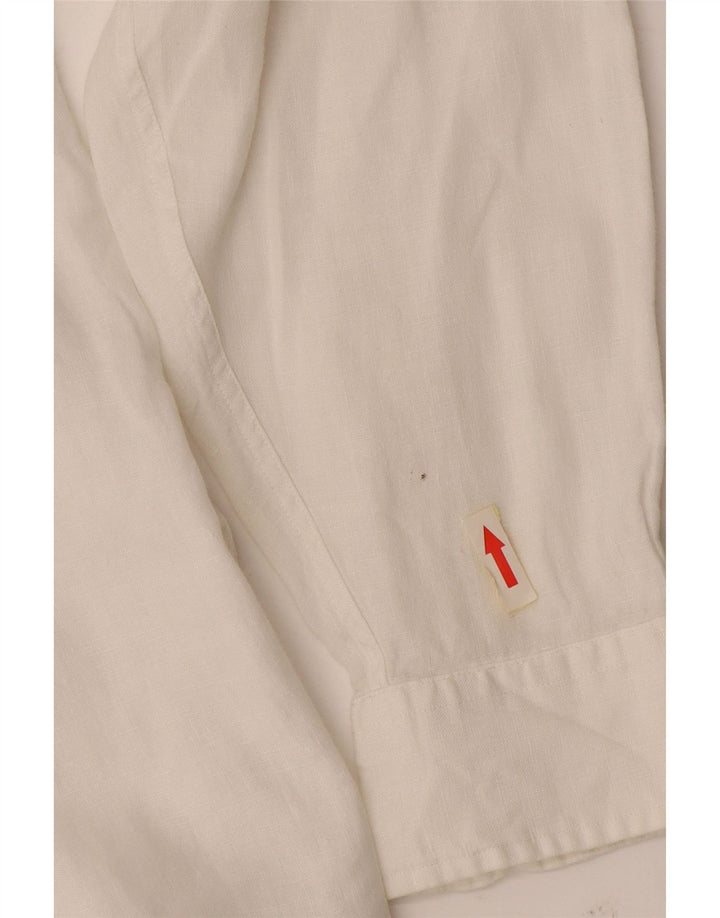 Camisa masculina Brooks Brothers linho branco médio