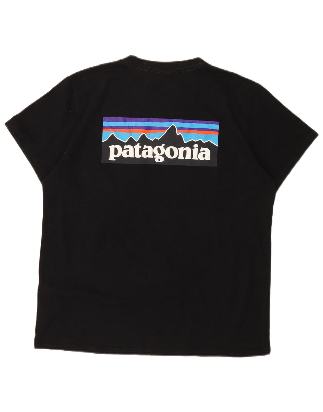 Camiseta feminina Patagonia com estampa gráfica UK 16 grande poliéster preto