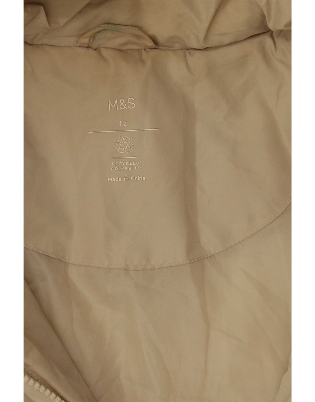 Jaqueta feminina acolchoada com capuz Marks & Spencer UK 12 médio off white
