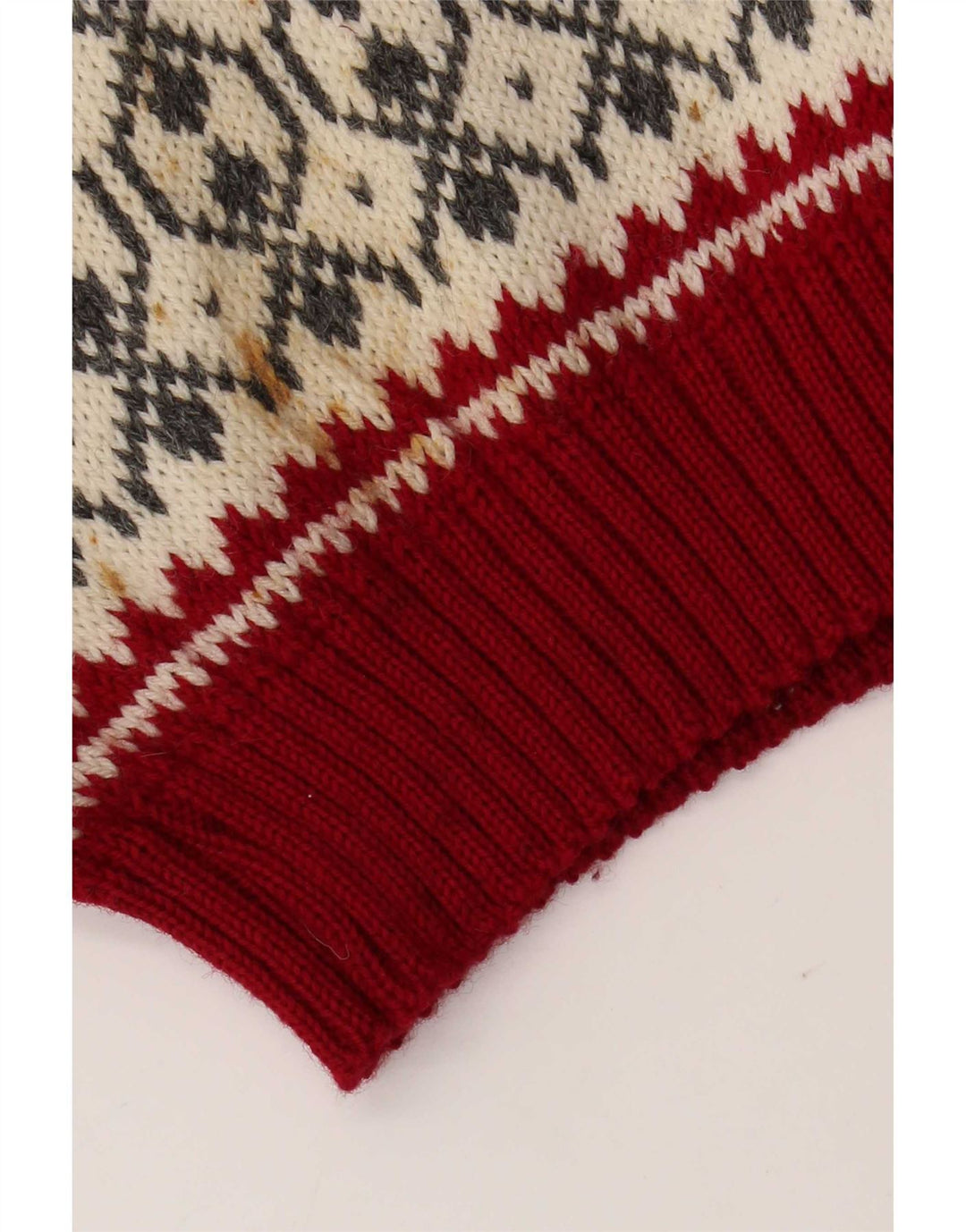 Suéter masculino Voss unissex com gola redonda, médio off white Fair Isle