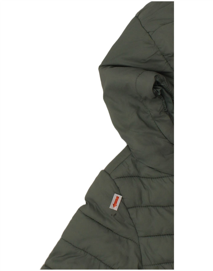 Jaqueta acolchoada com capuz para meninas DKNY 18-24 meses nylon verde