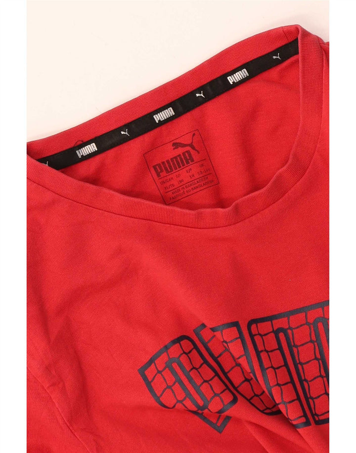 Camiseta Puma Boys Graphic Top 13-14 Anos Vermelho