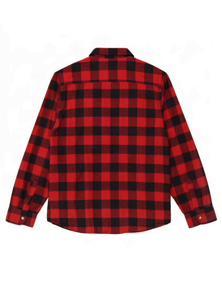 Camisa masculina idêntica de flanela XL algodão guingão vermelho